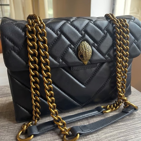 Kurt Geiger Handbags - Kurt Geiger Black Quilted Bag with Gold Chain